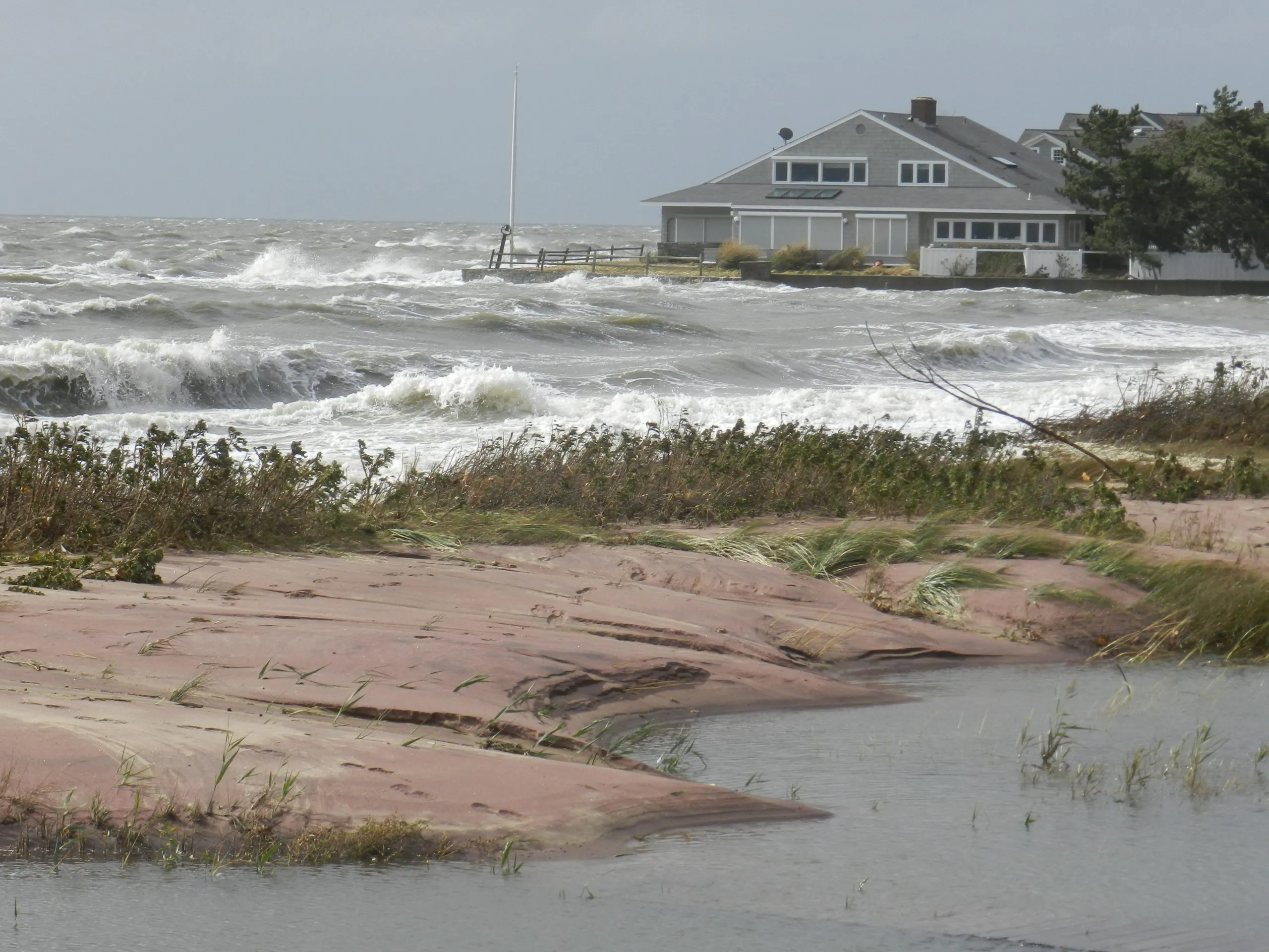 A coastal community during Hurricane