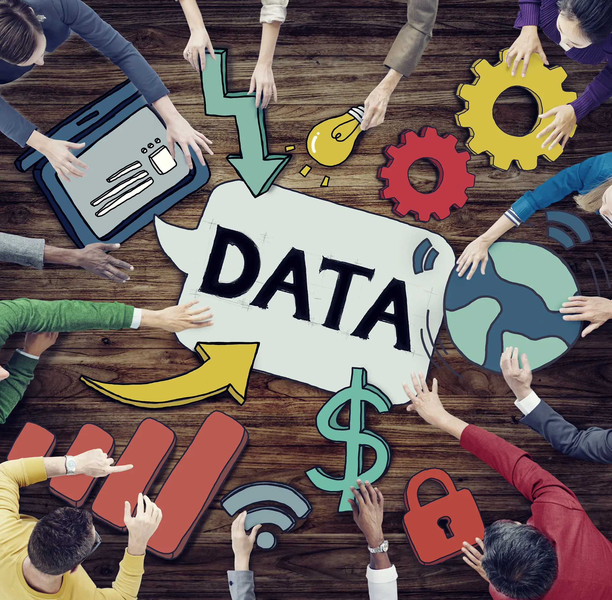 Data surrounded by economic symbols shutterstock_223247608